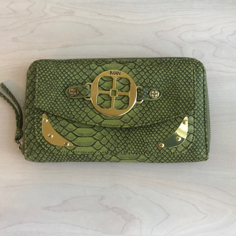 Sale Special Iman Green Reptile- like Design Wallet